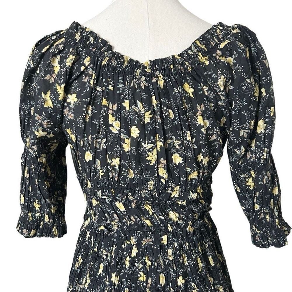 NEW Doen Ismene Mini Dress In Noir Winding Blossoms Organic Cotton Size Small - Picture 5 of 8